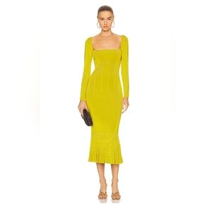 New W/tags GALVAN London Atalanta LNG Slv dress Size.L color: Citrus retails$950